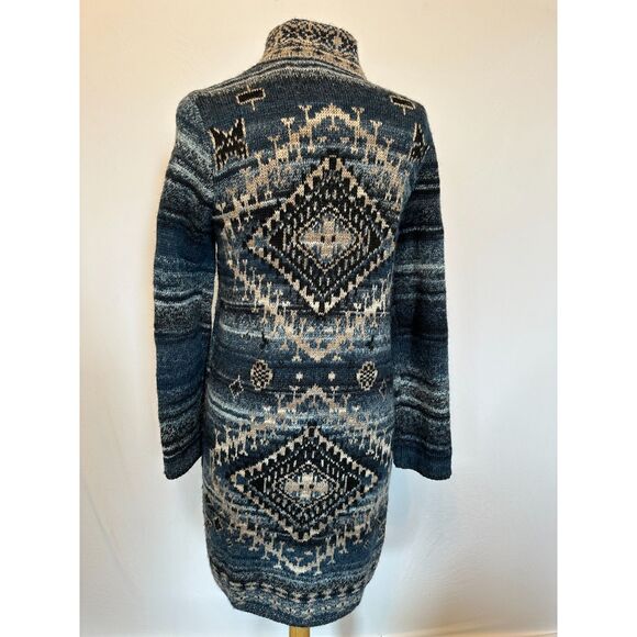 Gorgeous J.Jill Oversized Blue Tapestry Shrug Sweater Size Small - Picture 4 of 9